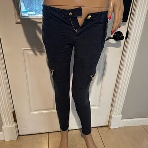 Michael Kors Navy Pants with Gold Accents